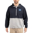 thumbnail image 1 of Men's Cutter & Buck Navy North Carolina Tar Heels Charter Eco Recycled Half-Zip Anorak Jacket, 1 of 2