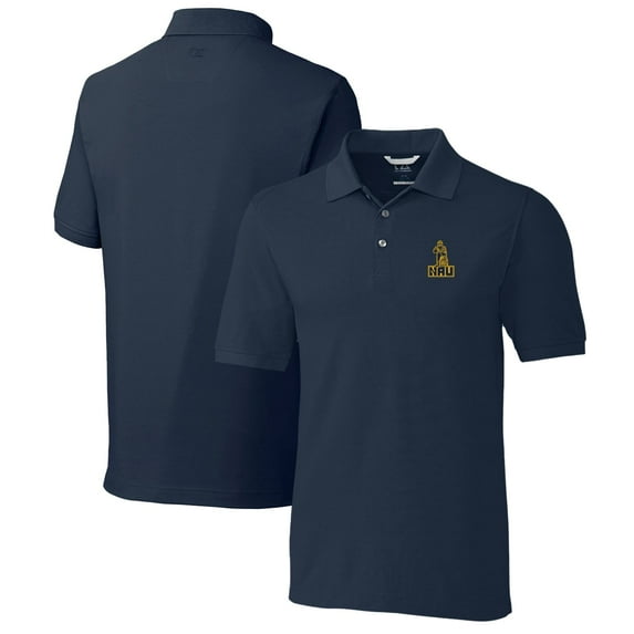 Men's Cutter & Buck Navy Northern Arizona Lumberjacks Advantage Tri-Blend DryTec Pique Polo