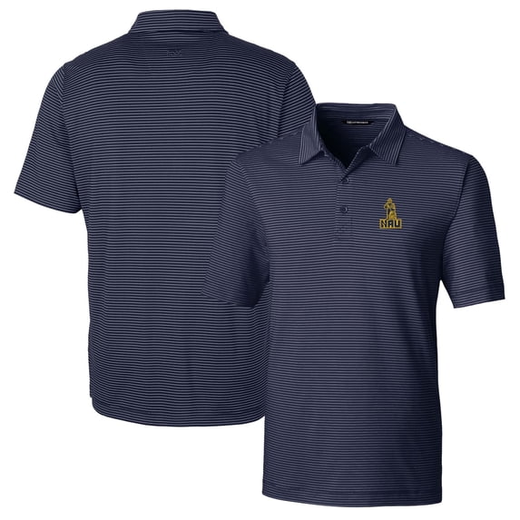 Men's Cutter & Buck Navy Northern Arizona Lumberjacks Big & Tall Forge Pencil Stripe Stretch Polo