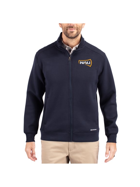 Men's-Cutter & Buck Navy Northern Arizona Lumberjacks Roam Eco Recycled Full-Zip Jacket
