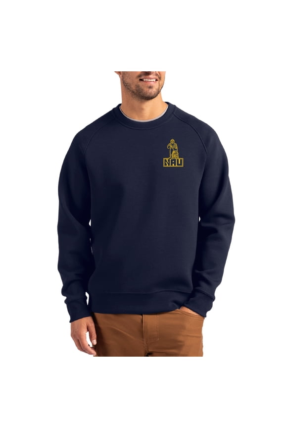 Men's Cutter & Buck Navy Northern Arizona Lumberjacks Roam Recycled Pullover