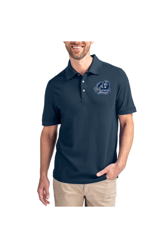 Men's Cutter & Buck Navy Old Dominion Monarchs Advantage Eco Pique Tri-Blend Polo