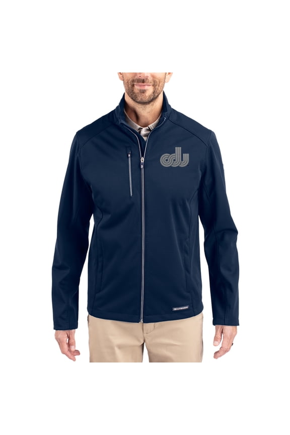 Men's Cutter & Buck Navy Old Dominion Monarchs Evoke Eco Softshell Recycled Full-Zip Jacket