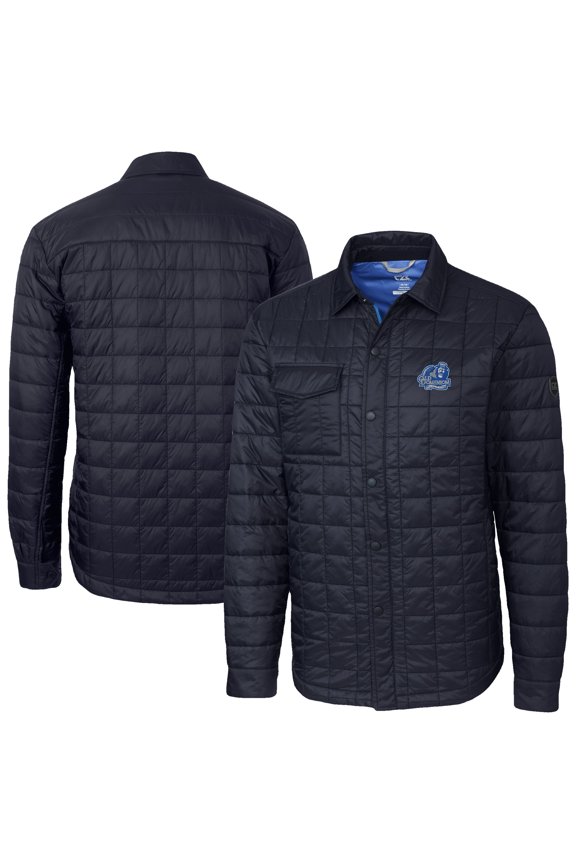 Men's-Cutter & Buck Navy Old Dominion Monarchs Ranier Eco Insulated PrimaLoft Full-Snap Shacket