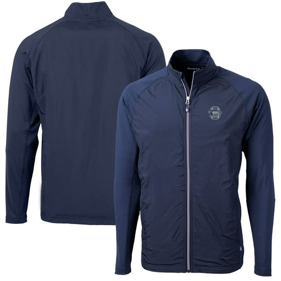 Men's Cutter & Buck Navy Penn State Nittany Lions Adapt Eco Knit Hybrid Recycled Big & Tall Full-Zip Jacket