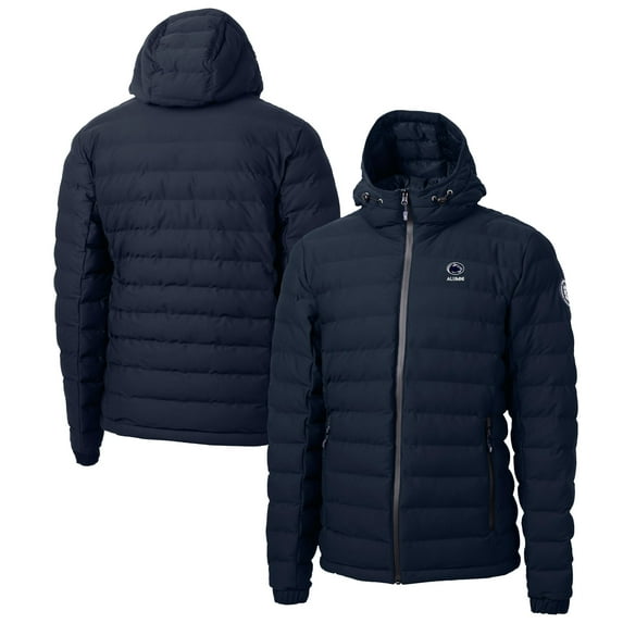Men's Cutter & Buck Navy Penn State Nittany Lions Alumni Logo Mission Ridge Repreve Eco Insulated Puffer Full-Zip