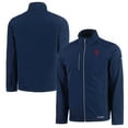 thumbnail image 1 of Men's Cutter & Buck Navy Philadelphia Phillies Evoke Eco Softshell Recycled Full-Zip Jacket, 1 of 3