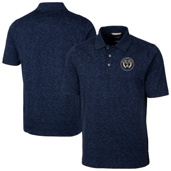 Men's-Cutter & Buck Navy Philadelphia Union Advantage Tri-Blend Space Dye Polo