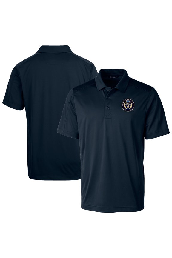 Men's-Cutter & Buck  Navy Philadelphia Union Prospect Eco Textured Stretch Recycled Polo