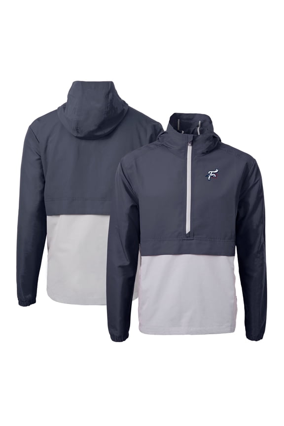 Men's Cutter & Buck Navy Reading Fightin Phils Charter Eco Recycled Half-Zip Anorak Jacket