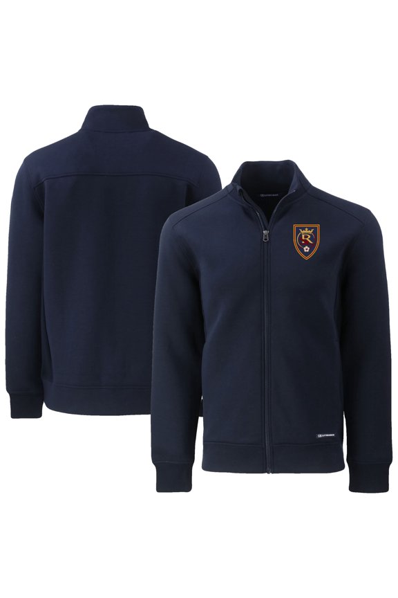 Men's-Cutter & Buck  Navy Real Salt Lake Big & Tall Roam Eco Tri-Blend Recycled Full-Zip Jacket