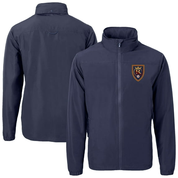 Men's-Cutter & Buck Navy Real Salt Lake Charter Eco Recycled Full-Zip Jacket