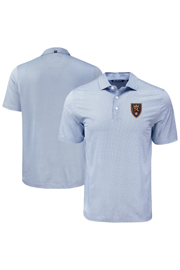 Men's-Cutter & Buck Navy Real Salt Lake Pike Eco Diamond Dot Print Recycled Polo