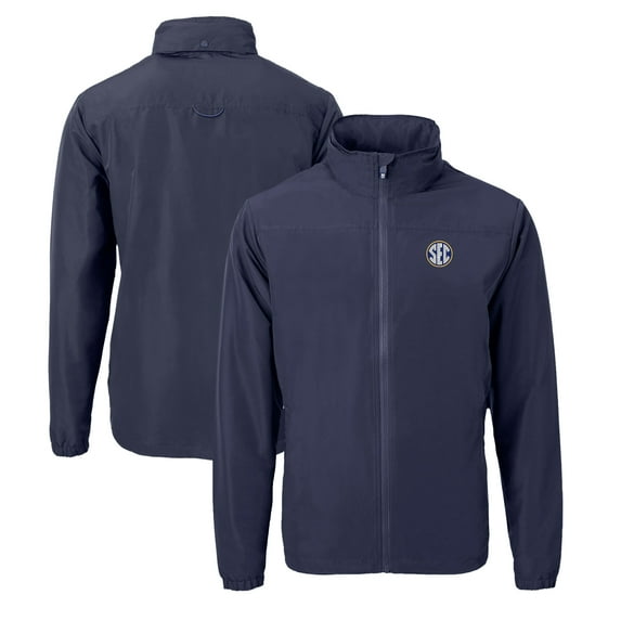 Men's Cutter & Buck Navy SEC Gear Charter Eco Recycled Full-Zip Jacket