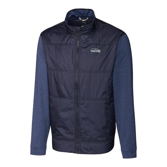Men's Cutter & Buck Navy Seattle Seahawks Stealth Big & Tall Full-Zip Jacket