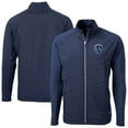 thumbnail image 1 of Men's-Cutter & Buck  Navy Sporting Kansas City Adapt Eco Knit Hybrid Recycled Raglan Full-Zip Jacket, 1 of 3