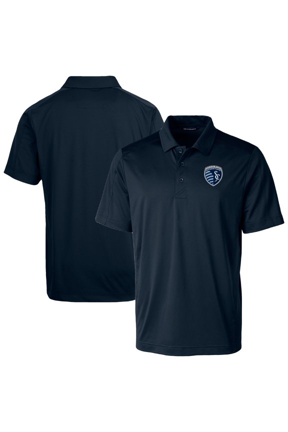 Men's-Cutter & Buck  Navy Sporting Kansas City Big & Tall Prospect Eco Textured Stretch Recycled Polo
