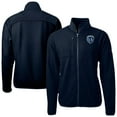 thumbnail image 1 of Men's-Cutter & Buck  Navy Sporting Kansas City Cascade Eco Fleece Full-Zip Jacket, 1 of 3