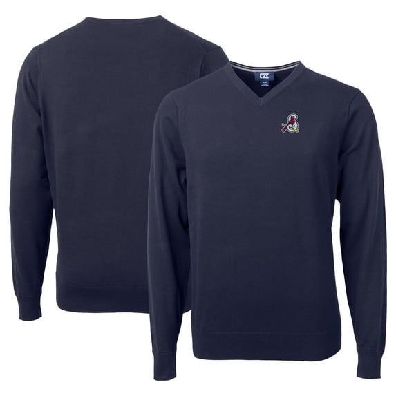 Men's Cutter & Buck Navy Springfield Cardinals Lakemont Tri-Blend V-Neck Pullover Sweater
