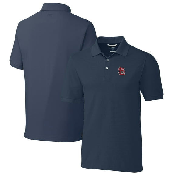 Men's Cutter & Buck Navy St. Louis Cardinals Big & Tall Advantage Pique DryTec Tri-Blend Polo