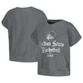 thumbnail image 1 of Women's The Wild Collective Gray Golden State Warriors Embroidered Fleece Raglan Short Sleeve Pullover Sweatshirt, 1 of 4
