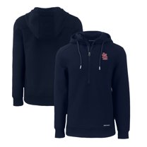 Men's Cutter & Buck Navy St. Louis Cardinals Roam Eco Half-Zip Recycled Pullover Hoodie