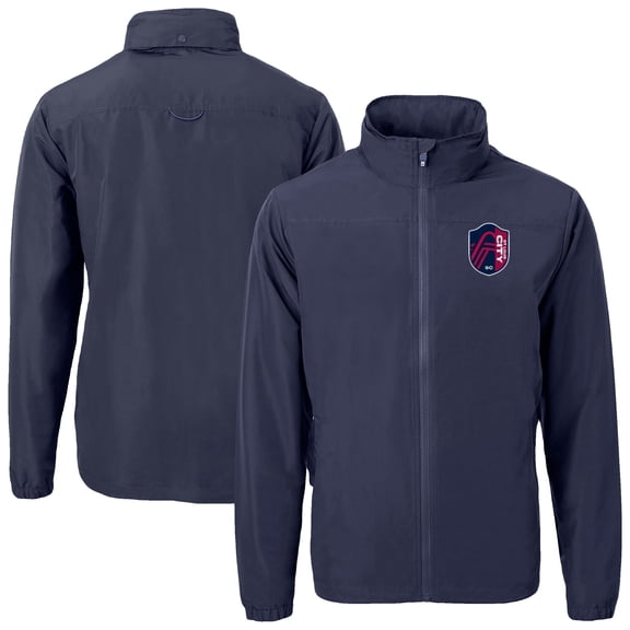 Men's-Cutter & Buck Navy St. Louis City SC Charter Eco Recycled Full-Zip Jacket