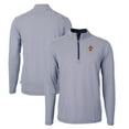 thumbnail image 1 of Men's Cutter & Buck Navy Syracuse Orange Big & Tall Virtue Eco Pique Micro Stripe Recycled Quarter-Zip DryTec Top, 1 of 3