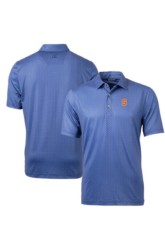 Men's Cutter & Buck Navy Syracuse Orange Pike Banner Print Polo