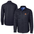 thumbnail image 1 of Men's Cutter & Buck  Navy Syracuse Orange Vault Rainier PrimaLoft Eco Insulated Quilted Button-Up Shacket, 1 of 3