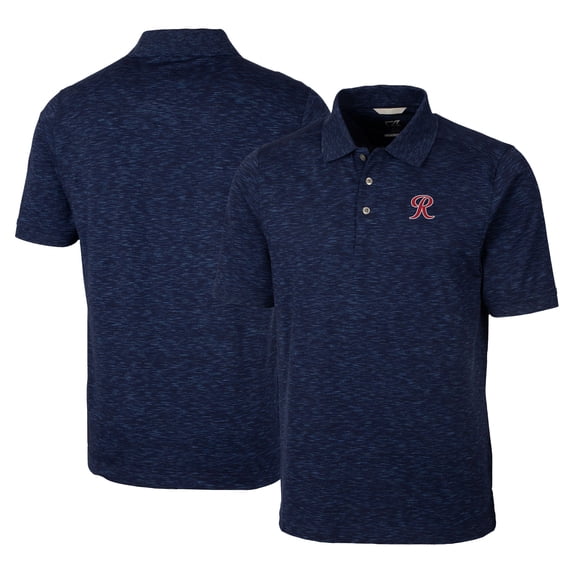 Men's Cutter & Buck  Navy Tacoma Rainiers Advantage Tri-Blend Space Dye Polo