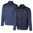 thumbnail image 1 of Men's Cutter & Buck Navy Tacoma Rainiers Big & Tall Stealth Hybrid Quilted Full-Zip Windbreaker Jacket, 1 of 3