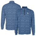 thumbnail image 1 of Men's Cutter & Buck Navy Tampa Bay Rays Big & Tall Traverse Camo Print Stretch Quarter-Zip Pullover Top, 1 of 3