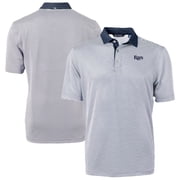 Mens Cutter & Buck Navy Tampa Bay Rays DryTec Virtue Eco Pique Micro Stripe Recycled Polo