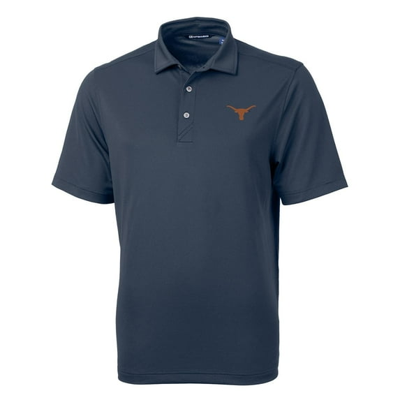 Men's Cutter & Buck Navy Texas Longhorns Big & Tall Virtue Eco Pique Recycled Polo