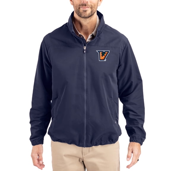 Men's Cutter & Buck Navy Texas-Rio Grande Valley Vaqueros Charter Eco Recycled Full-Zip Jacket