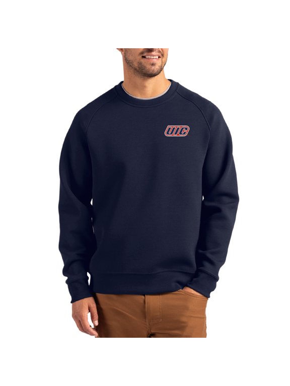 Men's Cutter & Buck Navy UIC Flames Roam Recycled Pullover