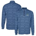 thumbnail image 1 of Men's Cutter & Buck Navy UNC Wilmington Seahawks Traverse Camo Print Stretch Quarter-Zip Pullover Top, 1 of 3