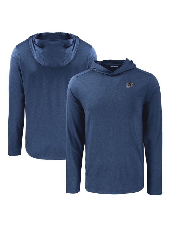 Men's Cutter & Buck Navy UTEP Miners Coastline Epic Comfort Eco Recycled Long Sleeve Hoodie T-Shirt