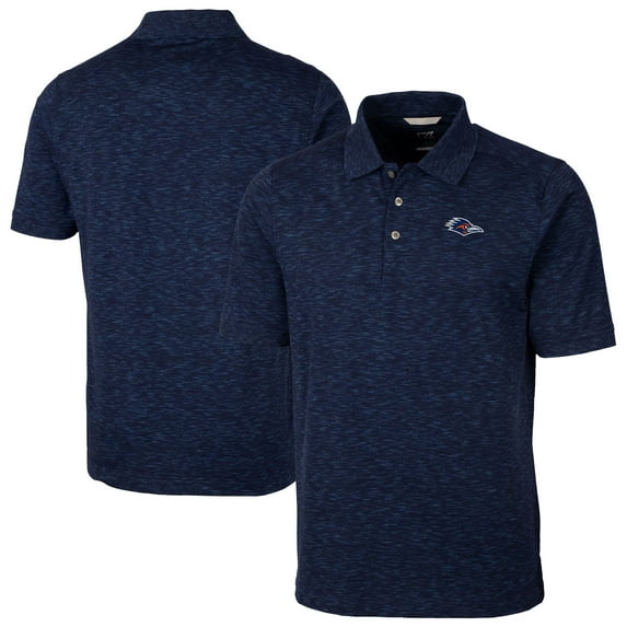 Men's Cutter & Buck Navy UTSA Roadrunners Big & Tall Advantage Space Dye Tri-Blend Polo