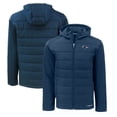thumbnail image 1 of Men's Cutter & Buck  Navy UTSA Roadrunners Big & Tall Evoke Hybrid Eco Softshell Recycled Full-Zip Hoodie, 1 of 3