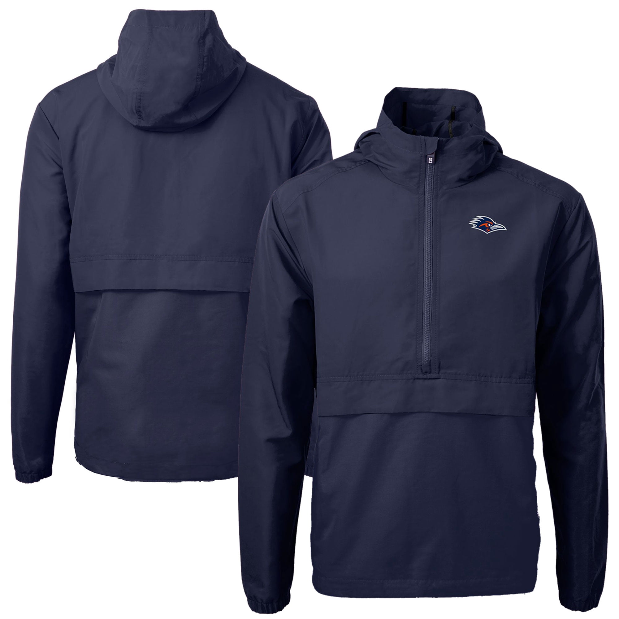 Utsa Jacket Men's Cutter & Buck Navy UTSA Roadrunners Charter Eco Recycled Half-Zip ...