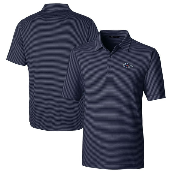 Men's Cutter & Buck Navy UTSA Roadrunners Forge Pencil Stripe Stretch DryTec Polo