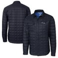 thumbnail image 1 of Men's Cutter & Buck  Navy UTSA Roadrunners  Rainier PrimaLoft Eco Insulated Quilted Button-Up Shacket, 1 of 3