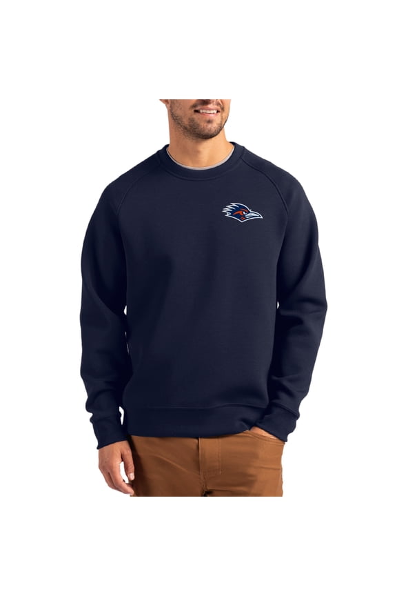 Men's Cutter & Buck Navy UTSA Roadrunners Roam Recycled Pullover