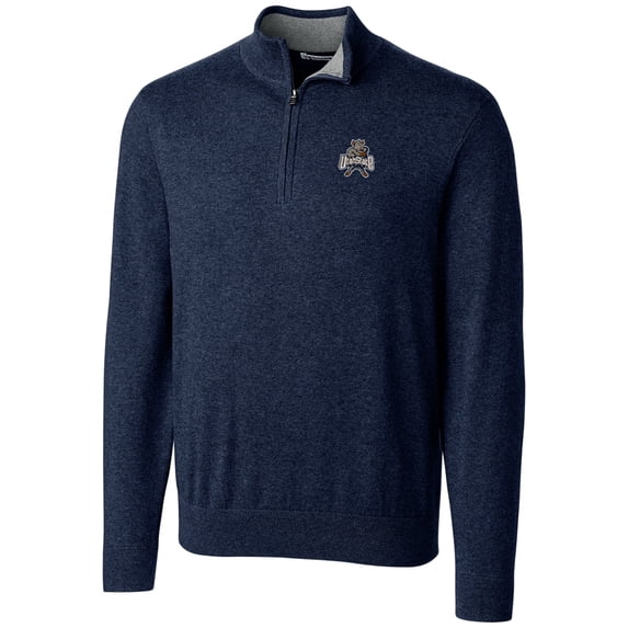 Men's Cutter & Buck Navy Utah State Aggies Big & Tall College Vault Lakemont Tri-Blend Half-Zip Pullover Jacket