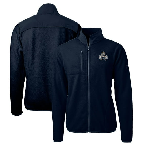 Men's Cutter & Buck Navy Utah State Aggies Logo Big & Tall Cascade Eco Sherpa Fleece Full-Zip Jacket