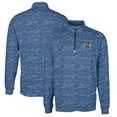 thumbnail image 1 of Men's Cutter & Buck Navy Utah State Aggies Vault Big & Tall Traverse Camo Print Stretch Quarter-Zip Pullover Top, 1 of 3