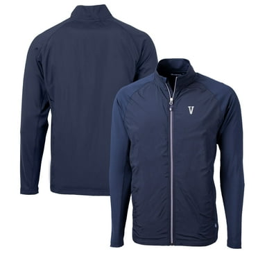 Men's Cutter & Buck Navy Villanova Wildcats Adapt Eco Knit Hybrid Recycled Full-Zip Jacket