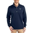 thumbnail image 1 of Men's-Cutter & Buck  Navy Villanova Wildcats DryTec Traverse Stretch Eco Tri-Blend Quarter-Zip Pullover, 1 of 2